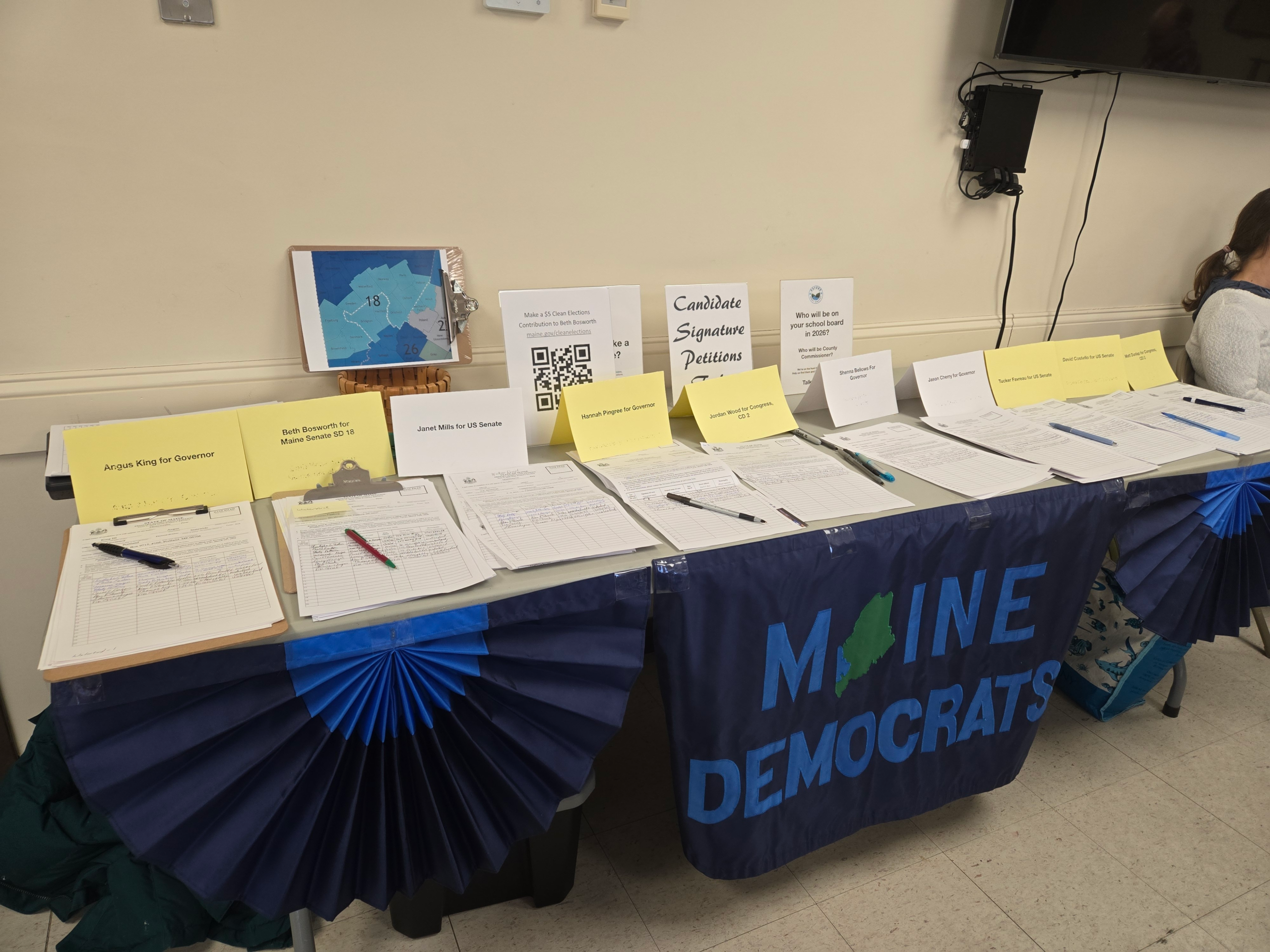 Table with nominating petitions for area offices.