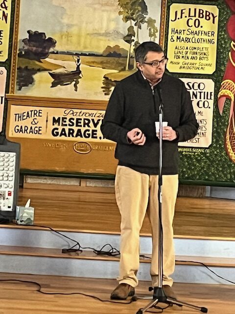 Gubernatorial candidate Nirav Shah speaks at a Sweden meet and greet.